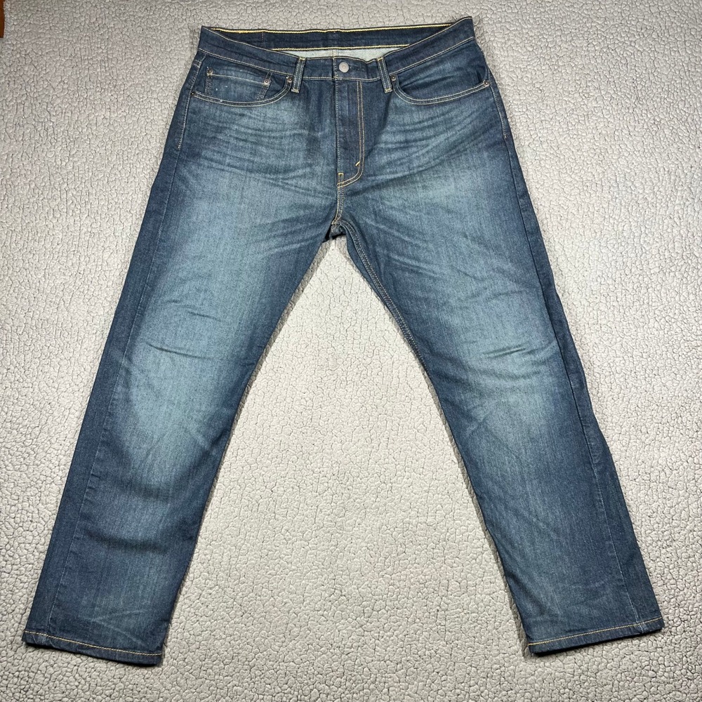 Levi's 502 Jeans Men 35x30 (Measures 36x28) Stretch Blue Denim